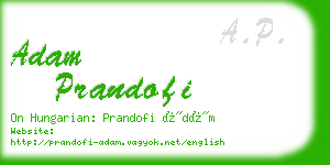 adam prandofi business card